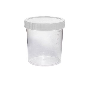 Coletor não Estéril, Transp., Individual, sem Pá, Tampa Branco 80ml C/100 FL1-0380I