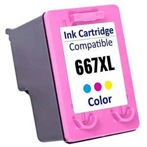 Cartucho De Tinta 667XL Para HP, 13ml, Colorido - LD60007CLXL