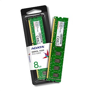 Memória RAM Para Desktop DDR3, 8GB, 1600MHz, Adata, CL11, Low Voltage, Verde