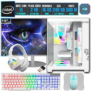 PC Gamer Completo Intel I5 16GB SSD 240GB Placa de Video 2GB Monitor 19 GSNOW