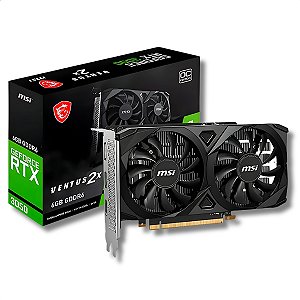 Placa de Vídeo 6GB GDDR6, MSI VENTUS 2X, RTX3050, NVIDIA GeForce, DP 1.4a / HDMI 2.1 x 2 - 912-V812-060