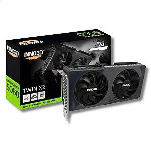 Placa de Vídeo 8GB GDDR7, INNO3D TWIN X2 OC, RTX5060, NVIDIA GeForce, 2 Fans - N50602-08D7X-195070N