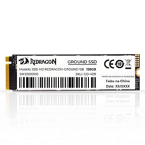 SSD NVMe, 128GB, Redragon GROUND, M.2 2280, Leitura: 1600MB/s, Gravação: 1000MB/s - GD-409