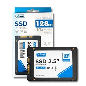 SSD SATA III, 128GB, Knup, 2.5", Leitura: 500MB/s, Gravação: 400MB/s - KP-SS128