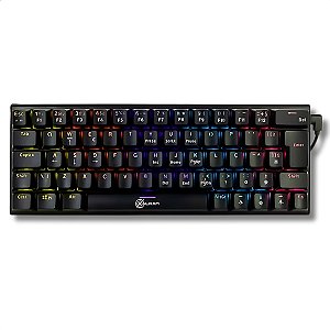 Teclado Mecânico Gamer 60%, Kalkan Loki, RGB, USB, Switch Marrom, Preto - KLK015