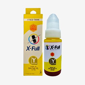 Tinta X-Full Para Epson Eco Tank L3108~L6198/ET2700~ET7750/EW-M571~EW-M970, 70ml, Corante Yellow, Ultra - 504/544 YL