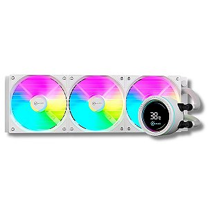 Water Cooler Gamer, Kalkan Alpha, 360mm, ARGB, Display Temperatura, Branco - KLK00049