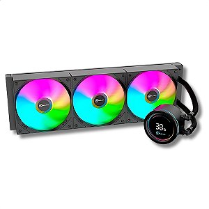Water Cooler Gamer, Kalkan Alpha, 360mm, ARGB, Display Temperatura, Preto - KLK00048