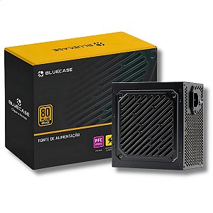 Fonte ATX 500W, Bluecase, 80 Plus Bronze, PFC Ativo, Bivolt Automático, Com Cabo, Preto - BLU500R-B