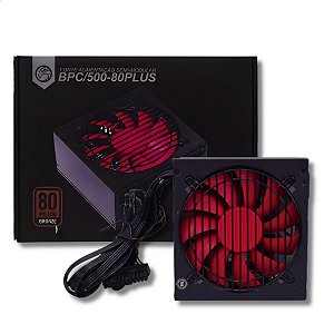 Fonte ATX 500W, Tronos, 80 Plus Bronze, PFC Ativo, Bivolt Automático, Com Cabo, Preto - TRS/500-80PLUS