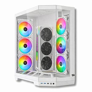 Gabinete Gamer Aquário, Redragon EDGE, ATX/Micro-ATX/Mini-ITX, Vidro Temperado Branco - CA-608W