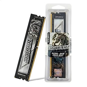 Memória RAM Para Desktop DDR4, 8GB, 2666MHz, Gamer Black NIGHTSTALKER, CL19, Preto - GBK2666N16/8