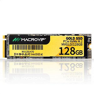 SSD NVMe, 128GB, Macrovip Gold, M.2 2280, Leitura: 1600MB/s, Gravação: 1000MB/s - MVGLD/128GB