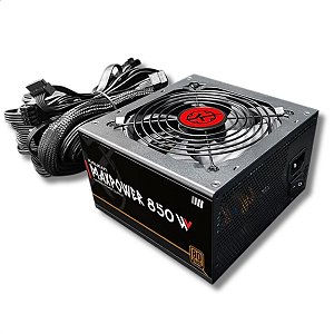 Fonte ATX 850W, Kalkan MAXPOWER, 80 Plus Bronze, PFC Ativo, Bivolt Automático, Com Cabo De Energia, Preto - MP-0950W-B