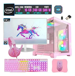 PC Gamer Completo Intel i7 16GB SSD 240GB Monitor 19 GCANDY
