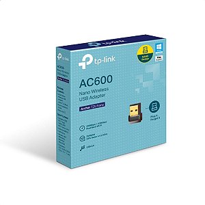 Adaptador Wireless USB Nano, Tp-link AC600 Archer T2U, WIFI, 5GHz, 433MB/s Lan Plugnplay Sem Antena