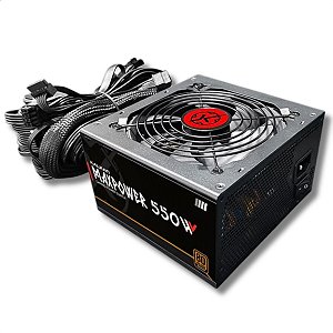 Fonte ATX 550W, Kalkan MAXPOWER, 80 Plus Bronze, PFC Ativo, Bivolt Automático, Com Cabo De Energia, Preto - MP-0650W-B