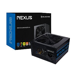 Fonte Real ATX 500W, Nexus, 80 Plus Bronze, Bronze PFC Ativo, Bivolt Automático, Com Cabo de Energia, Preto - BLU500R-B