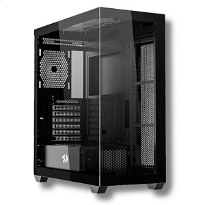 Gabinete Gamer Aquário, Redragon DEFLECT, ATX/Micro-ATX/Mini-ITX, Vidro Temperado, Preto - CA-609B