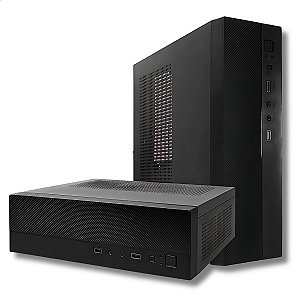 Gabinete Office Slim, Bluecase, Com Fonte 200W, Micro-ATX/Mini-ITX, Vertical/Horizontal, Preto - BG-2000