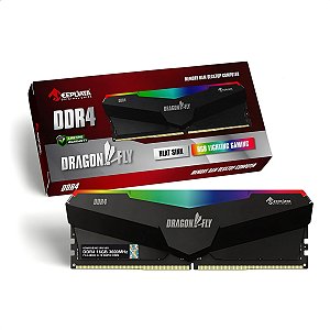 Memória RAM Gamer Para Desktop DDR4, Cap 16GB, 3600MHz, Keepdata Dragonfly, RGB, Com Dissipador, CL18, Preto - KDHRGB36C