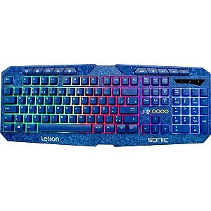 Teclado Gamer Letron Sonic USB Led Azul
