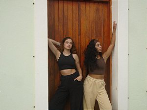 Conjunto Feminino Cropped + Faixa de Cabelo | Tamanho Único | Conforto e Estilo