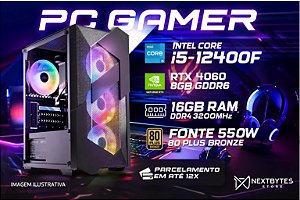 PC montado I5 12400f e RTX 4060 8GB