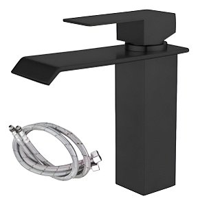 Dc-6006bp Torneira Banheiro Monocomando Cascata Quadrada Preto Fosco