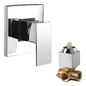 Dc-7201a Registro Misturador Monocomando Quadrado Cromado 1/2