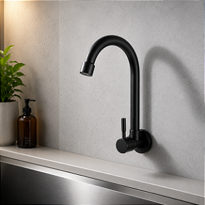 Torneira cozinha preto fosco aço inox 1/4 volta volta design moderno luxo