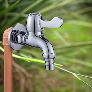 Dctf6705a Torneira Tanque Jardim Curta Em Metal E Abs Cromado