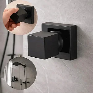 Acabamento Quadrado Registro Pressão Gaveta Universal Deca e Docol ABS preto