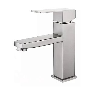 Mf1143 Torneira Banheiro Monocomando Quadrada Baixa Escovada