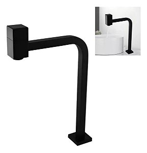 Mf1151 Torneira Link Quadrada 90º Alta Preto Fosco