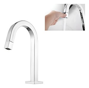 Mf1335 Torneira LavatÓrio Quadrada Baixa Abre Fecha Bico Cromada