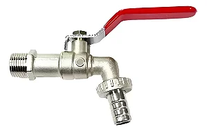 Torneira Esfera Com Alavanca Para Tanques e Jardim 1/2' com Bico 3/4' Em Metal
