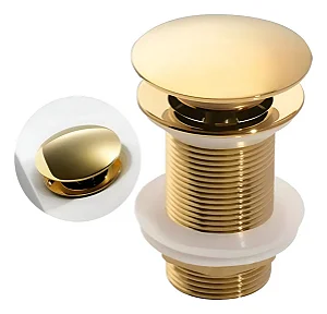 Válvula Click P/lavatório 7/8 Zamak Tampa Externa Dourado