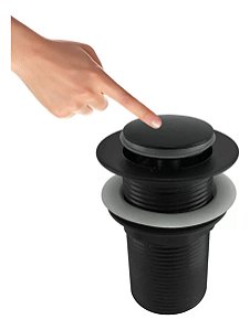 Mf9514 VÁlvula Click Escoamento 7/8 Redonda Curta Preto