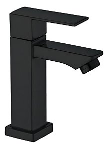 Zrp8221-p Torneira Banheiro Quadrada Inox Baixa Água Fria 1/4 V Preto Fosco