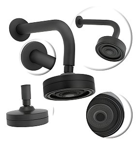 Zrzch019p Chuveiro Redondo Autolimpante Preto Fosco