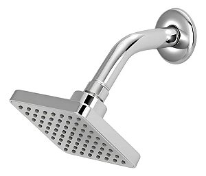 Ducha Chuveiro Quadrado Abs Cromado 10x10 Para  Aquecedor Solar E GÁs