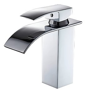 Torneira Para Banheiro Monocomando de Mesa Bica Cascata Slim Cor Cromado