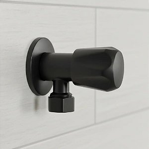 Registro Preto Para Ducha Higiênica Metal 1/4 De Volta