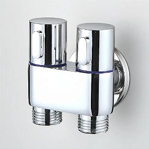 Registro Duplo Ducha Higienica E Caixa Acoplada Redondo Cromado