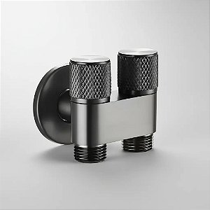 Adaptador para Ducha Higiênica com Registro e 2 Saídas em Aço Inox