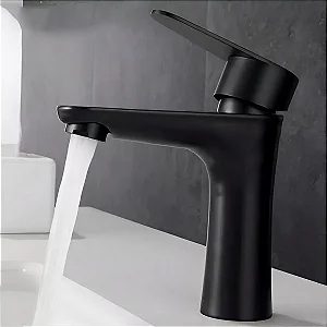 Torneira Banheiro Água Fria Inox Preto Fosco Baixa