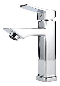 Torneira Banheiro Mesa Água Fria 1/4v Quadrada Abs Cromado