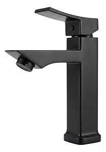 Torneira Banheiro Mesa Água Fria Quadrada Abs Preto