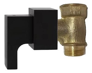 Registro de Pressão para Chuveiro 3/4" com Acabamento Quadrado Alavanca Preto Fosco